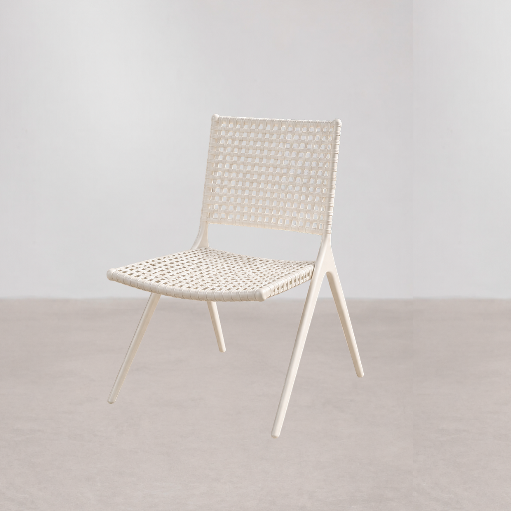 Chaise de Terrasse Branch by Tribu - Blanche/Lin
