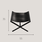 Tabouret X Cuir Noir & Métal