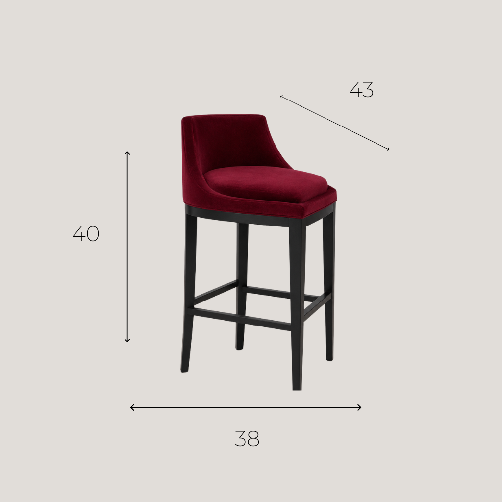 Tabouret de Bar Velours Rose