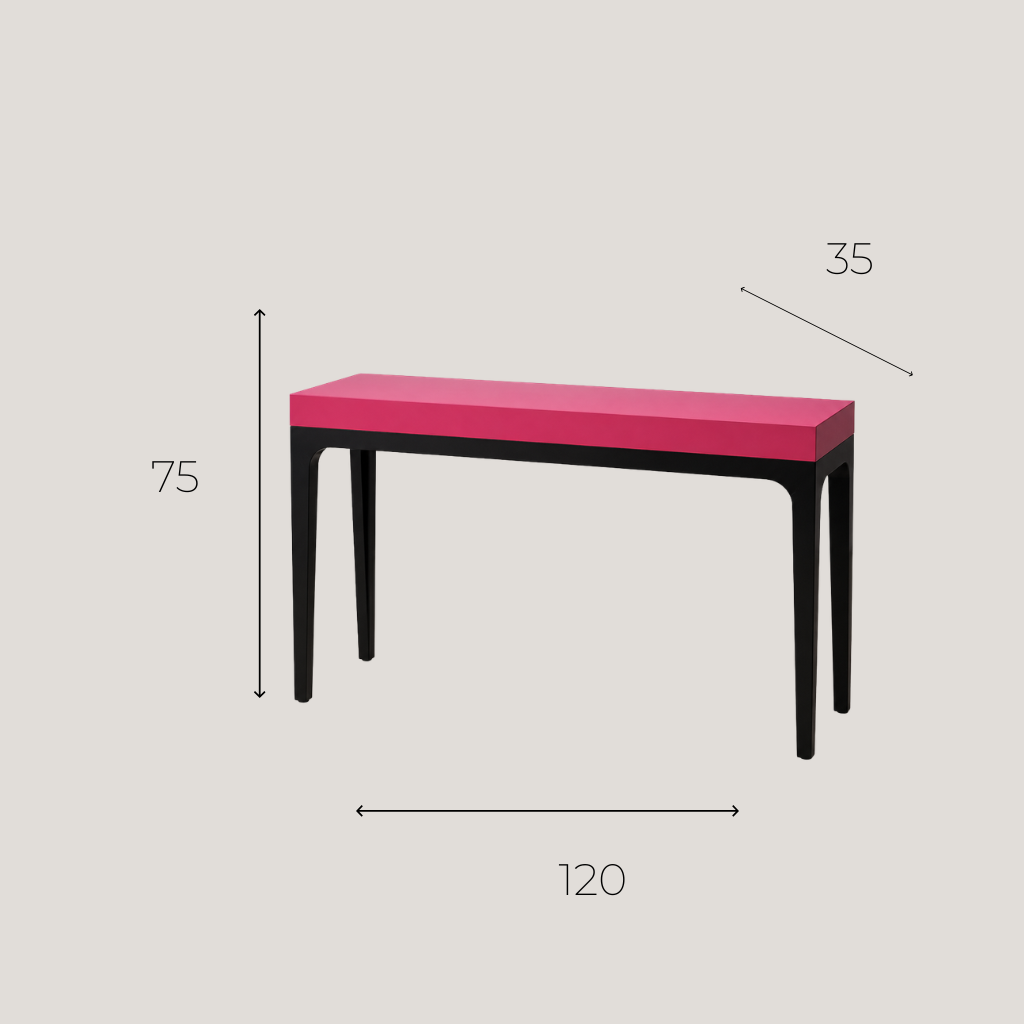 Bureau Console Rose & Noir 120 cm