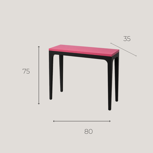 Bureau Console Rose & Noir 80 cm
