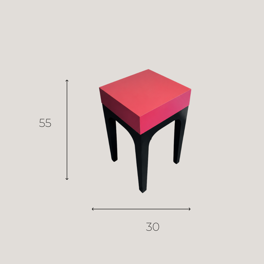 Table de Chevet Design Rose & Noir