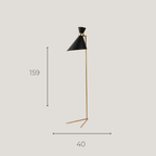 Lampadaire Design Noir 159 cm