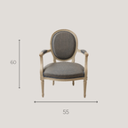 Fauteuil Style Louis XVI Gris-Bleu