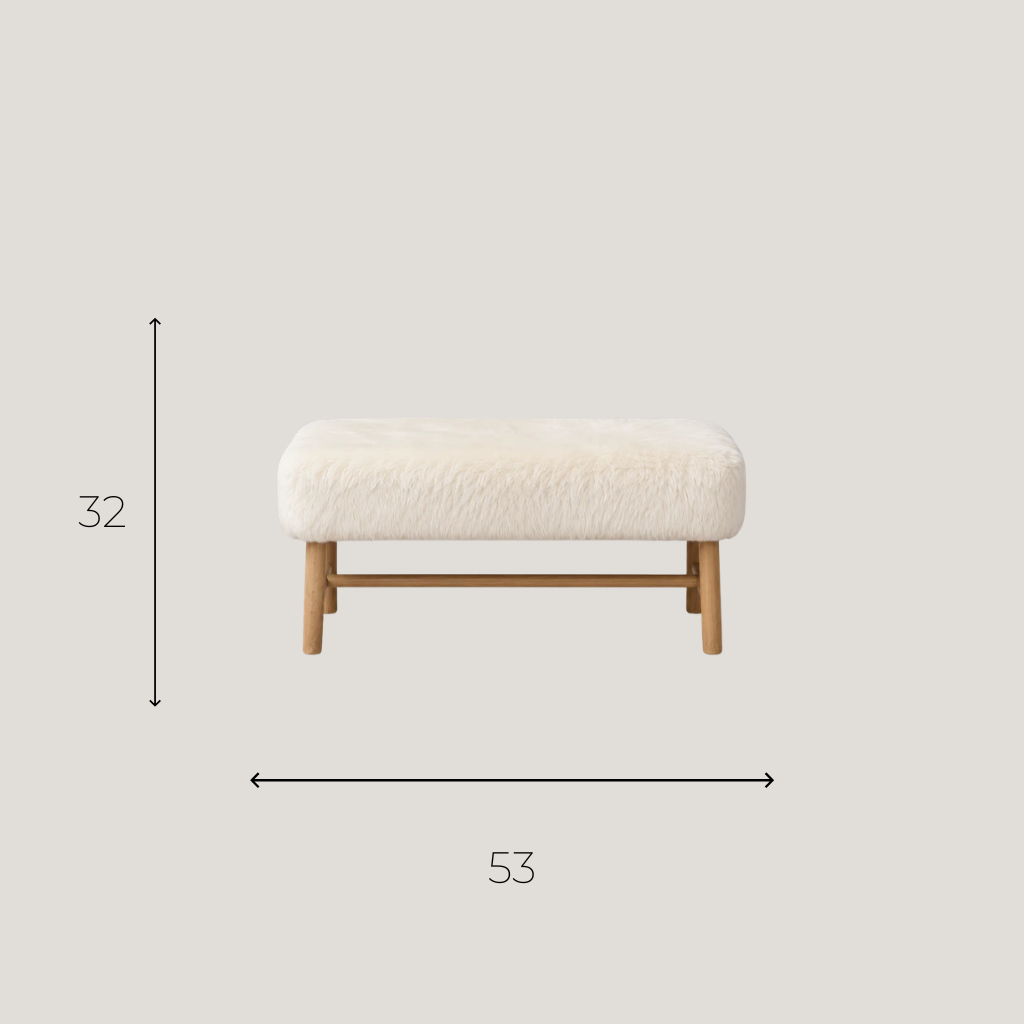 Banquette Maison du Monde en Fausse Fourrure Blanche