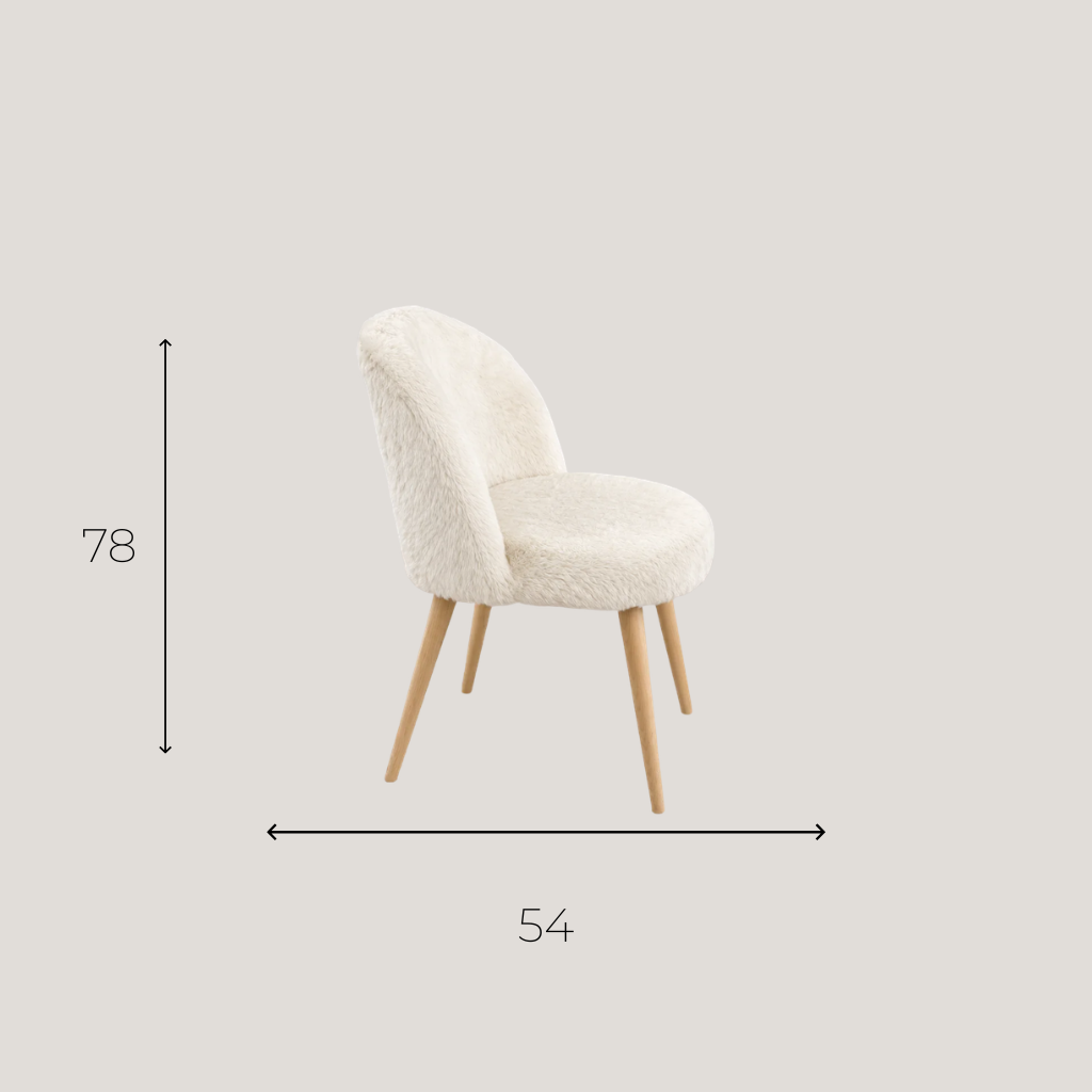 Chaise Maison du Monde en Fausse Fourrure Blanche