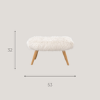 Tabouret Maison du Monde en Fausse Fourrure Blanche