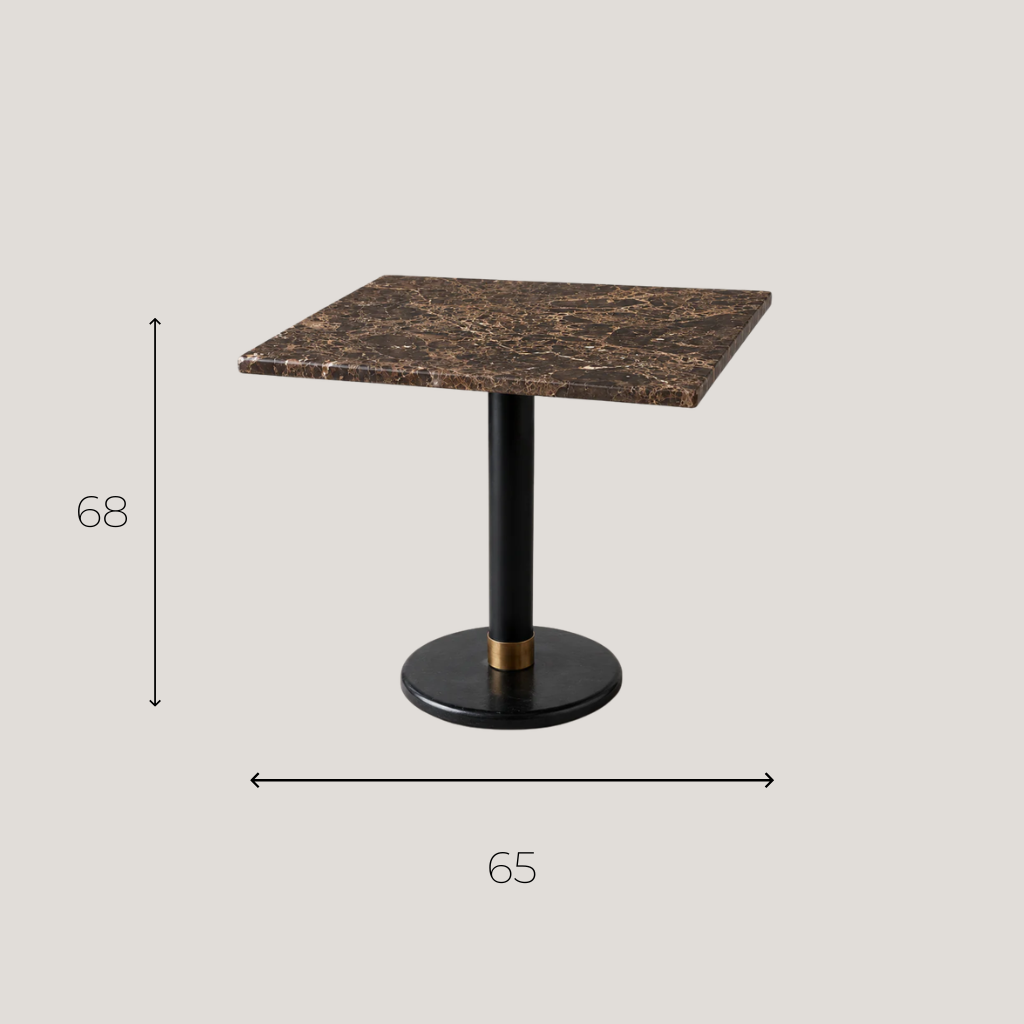 Table Bistrot en Marbre Brun