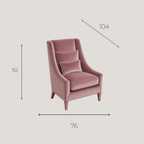Fauteuil OCHRE Velours - Rose