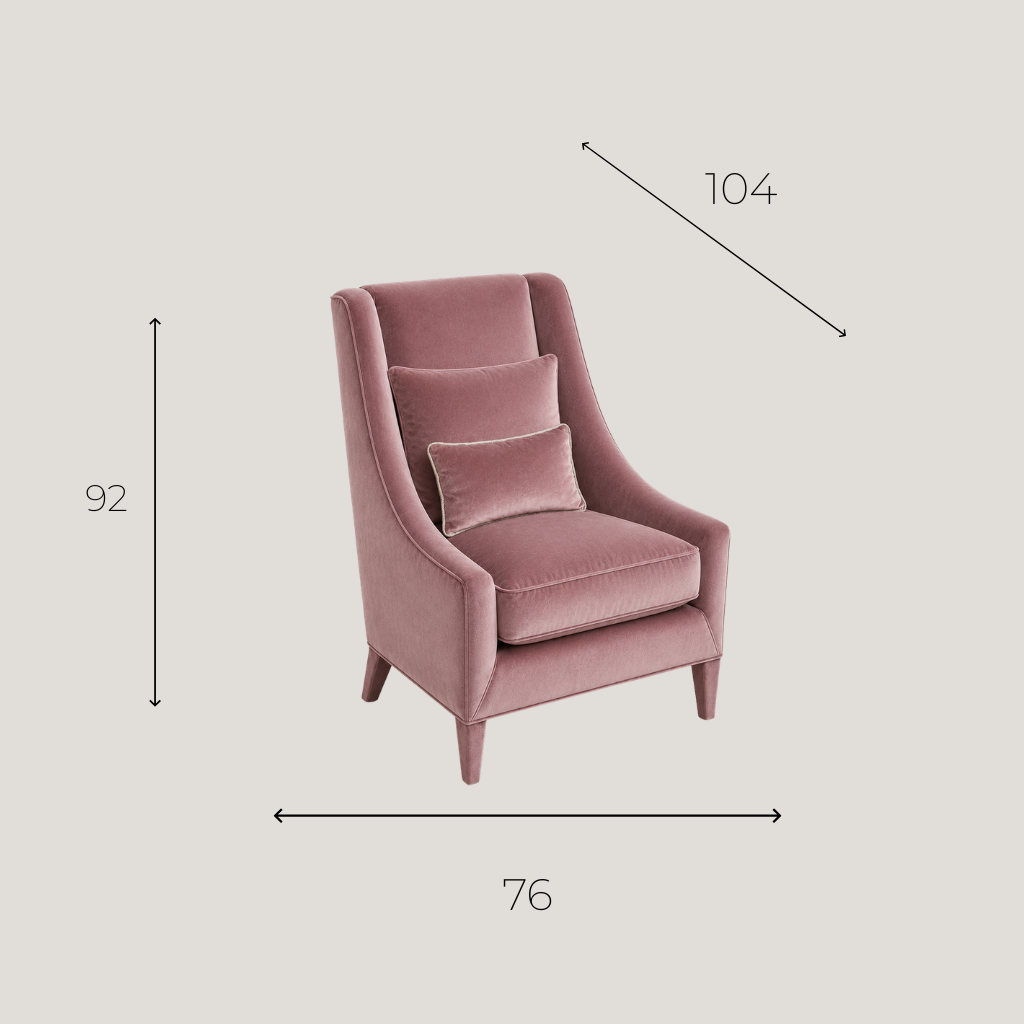 Fauteuil OCHRE Velours - Rose