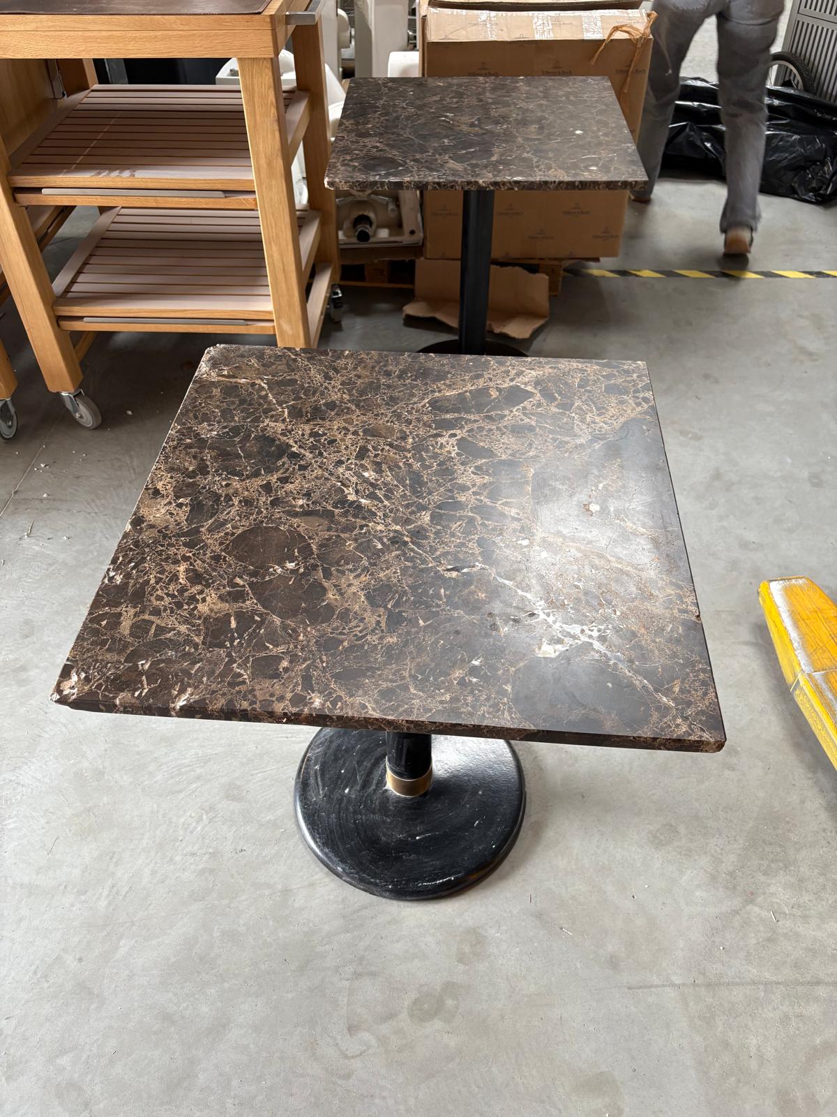 Table Bistrot en Marbre Brun