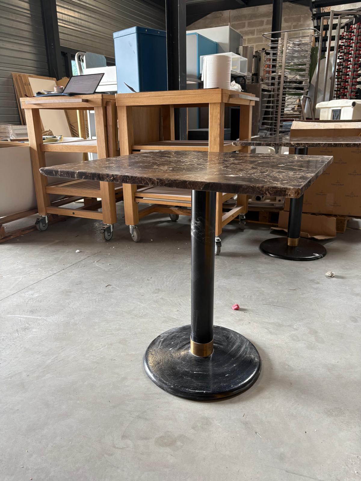 Table Bistrot en Marbre Brun
