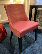 Chaise Prune Dorée & Cuir Rose