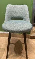 Chaise Bleue Tissu Chevrons