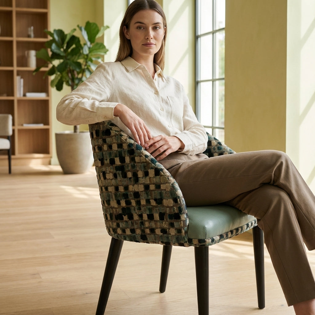 Chaise Tapissée à Motifs
