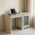 Bureau néoclassique avec plateau en verre